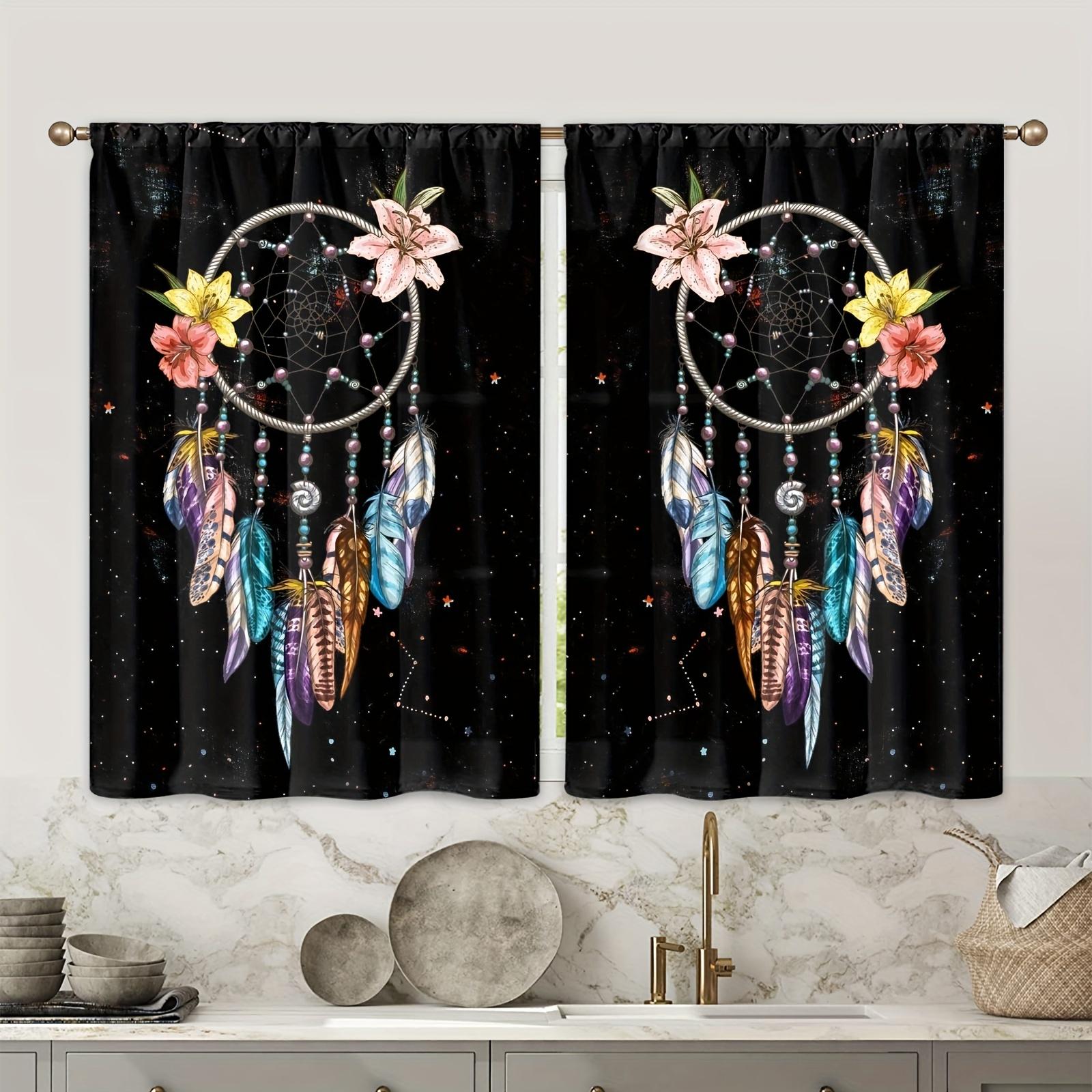 

2 шт. М’якої та елегантної акварельної квіткової напівзатьмареної кухонної штори – покращте свій домашній декор W50 X H160(CM)X2&Hook