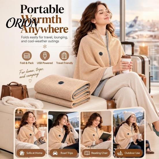 USB Powered Heating Wrap Heated Shawl Wraps for Women, Wearable Blanket, Portable Blanket Soft Knit Warm with 3 Heat Settings & Fast Heating,