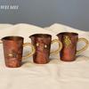 Handcrafted Vintage Copper Coffee Mug,200 ml Unique Art Texture Breakfast Cup,Friends and Colleagues' Gifts Tea Cup Tableware