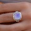 E-commerce Retro Ring for Women, Heart-shaped Square Blues Moment, Stickers for Old Models