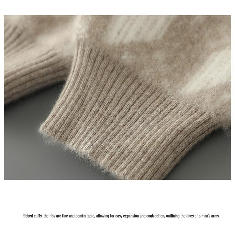 2025 Men's Autumn/Winter 100% Wool Jacquard Knit Sweater