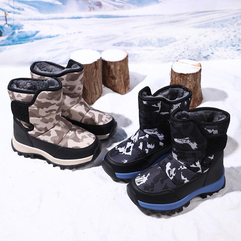 Plus Velvet Warm Children's Snow Boots - Non-Slip, Thick Cotton for Cold Weather, Long Outdoor Boots for Girls