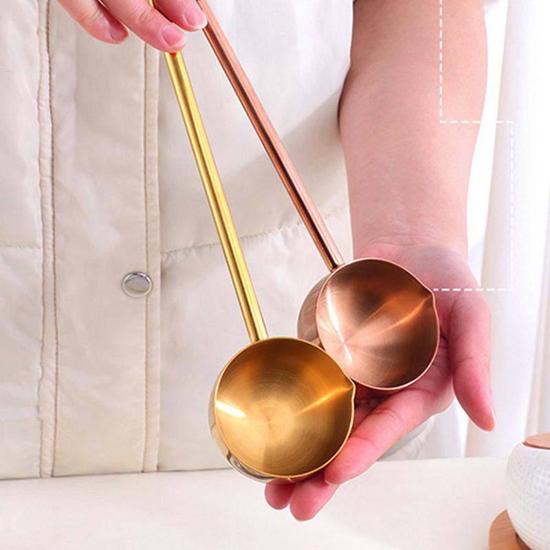 1Pc Multifunctional Long Handle Oil Pouring Spoon 304 Stainless Steel Sauce Seasoning Spoons Hot Oil Milk Cooking Scoop Kitchen