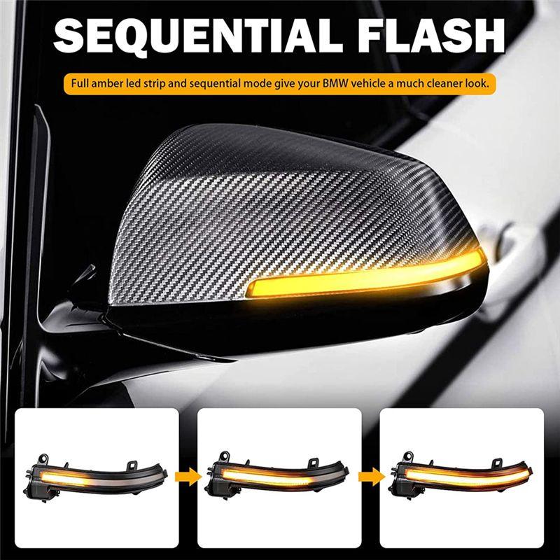 NEW-Car Turn Signal Light For BMW F30 F32 F36 F22 BMW 1/2/3/4 Series Accessories, Smoke Black