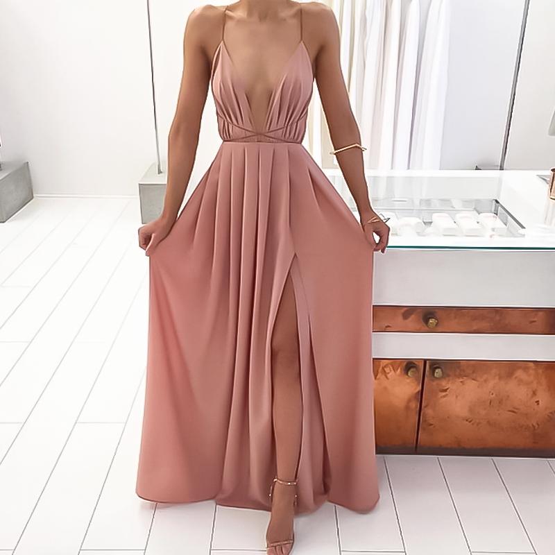 Abito Lungo Estivo Da Donna Vestito Estivo Senza Maniche Con Scollo A V Stampato Casual A Metà Polpaccio Acquista In Modo Economico — Spedizione Gratuita, Recensioni Reali Con Foto — Joom