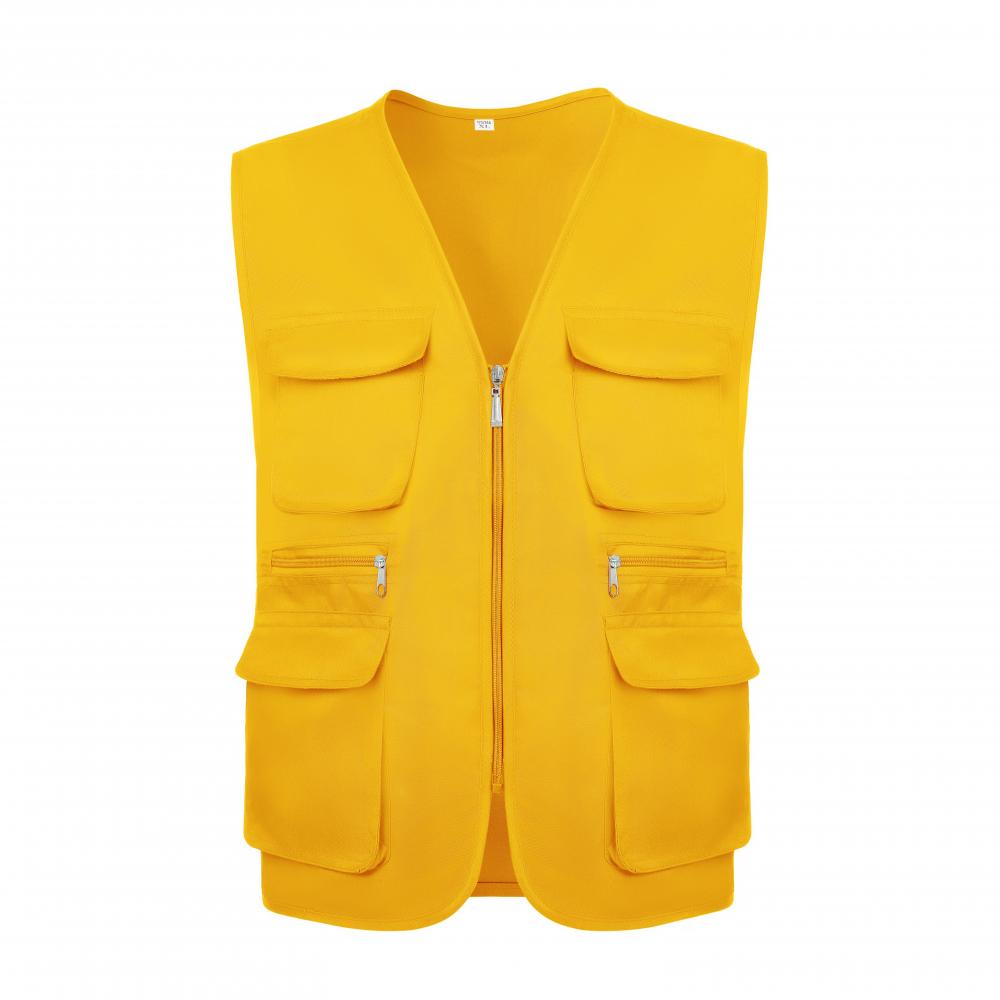Customized Logo Polyester Fabric Vest Breathable Outdoor Casual Fishing Work Volunteer Safety Utility Multi Pocket OutWear OEM