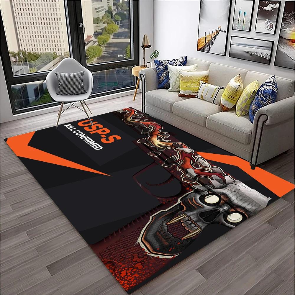 Gun Knife USP,AK,M4,AWP,Rifle Pistol Cartridge Carpet Rug for Home Living Room Bedroom Sofa Doormat Decor,kid Non-slip Floor Mat