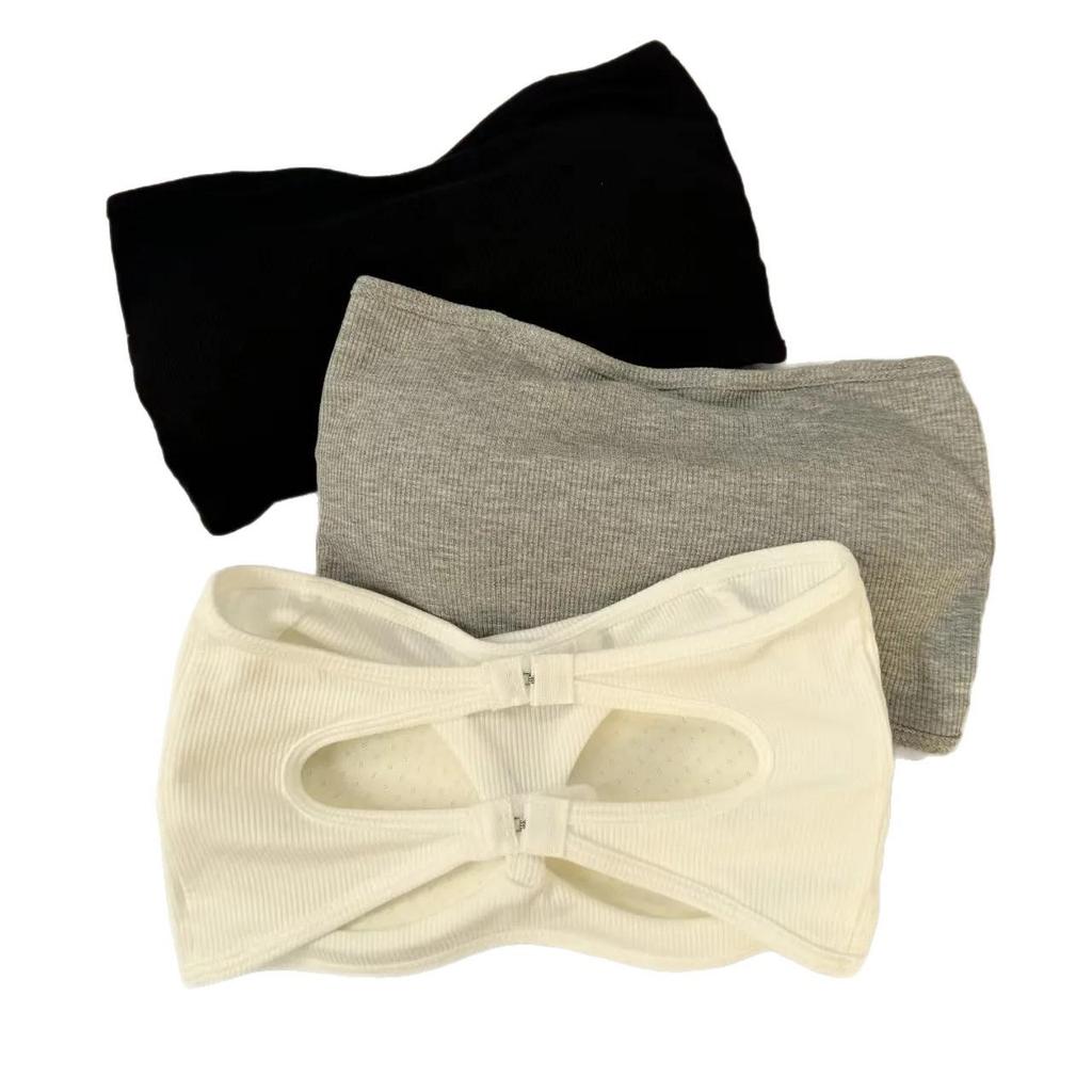 Strapless Beautiful Back Bandeau Bra: Wire-Free, Gathered Fit for Small Chests, Anti-Exposure Design