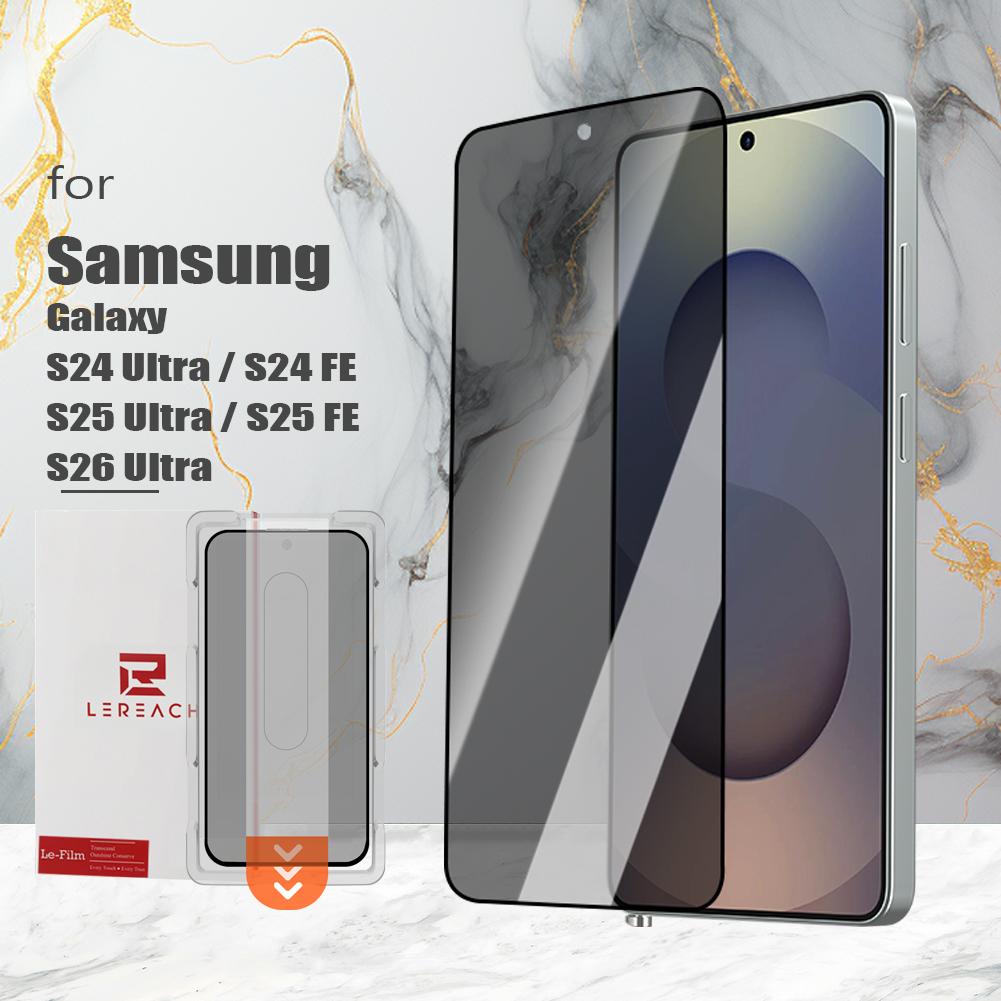 For Samsung Galaxy S24 S25 S26 Ultra S24 S25 FE 2pcs LeReach CF VistaGuard Tempered Glass Anti-Glare Privacy Screen Protector