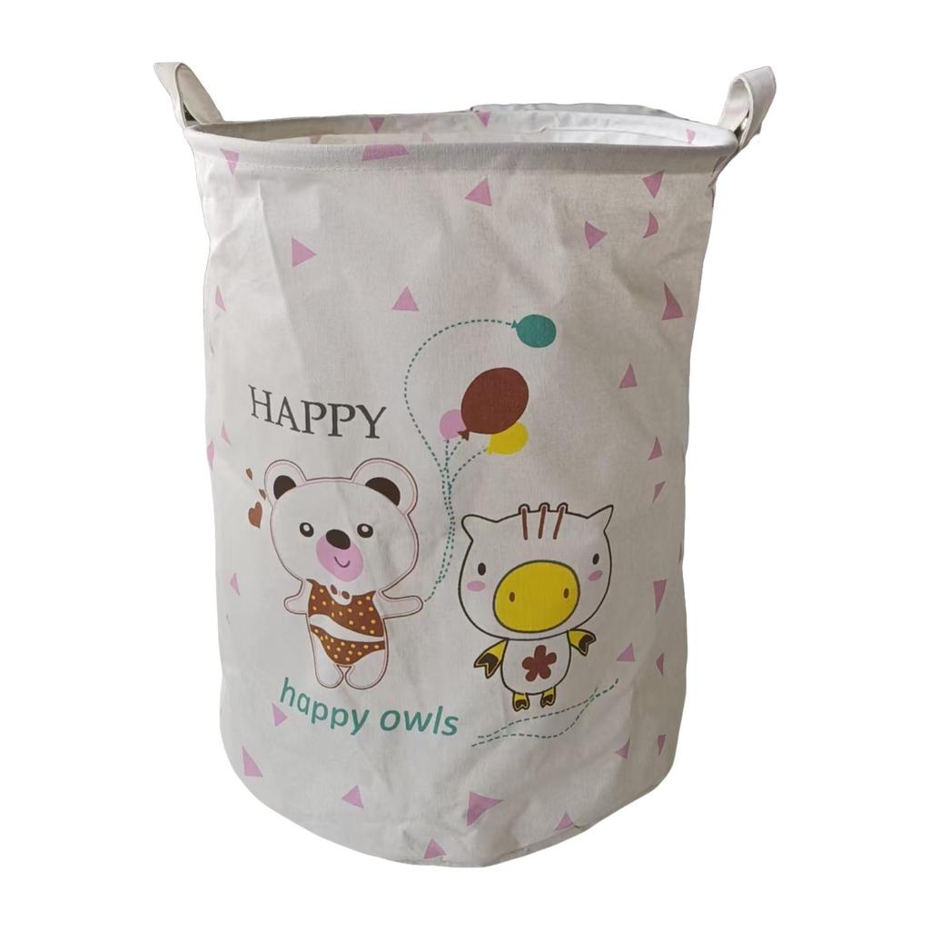 Foldable Waterproof Cartoon Fabric Laundry Basket