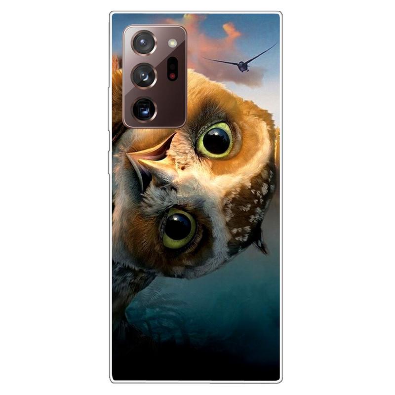 Soft Cover For Samsung Note 20 Ultra Case S20 FE TPU Print Cat Silicone Cases for Samsung Galaxy Note20 M52 5G Funda Coque Clear