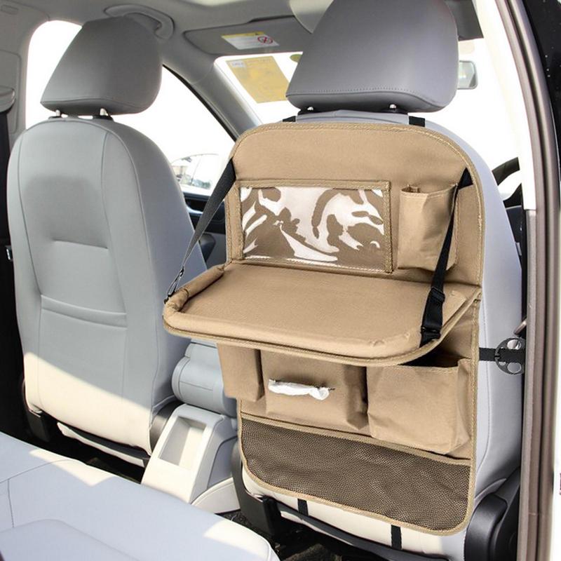 Car Back Seat Organizer Foldable Oxford Cloth Cars Behind Seat Storage Bag High Strength Board Easy Installation Multifunctional