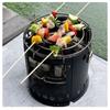 Folding Portable Wood and Charcoal Stove for Outdoor Picnic, BBQ, Parties