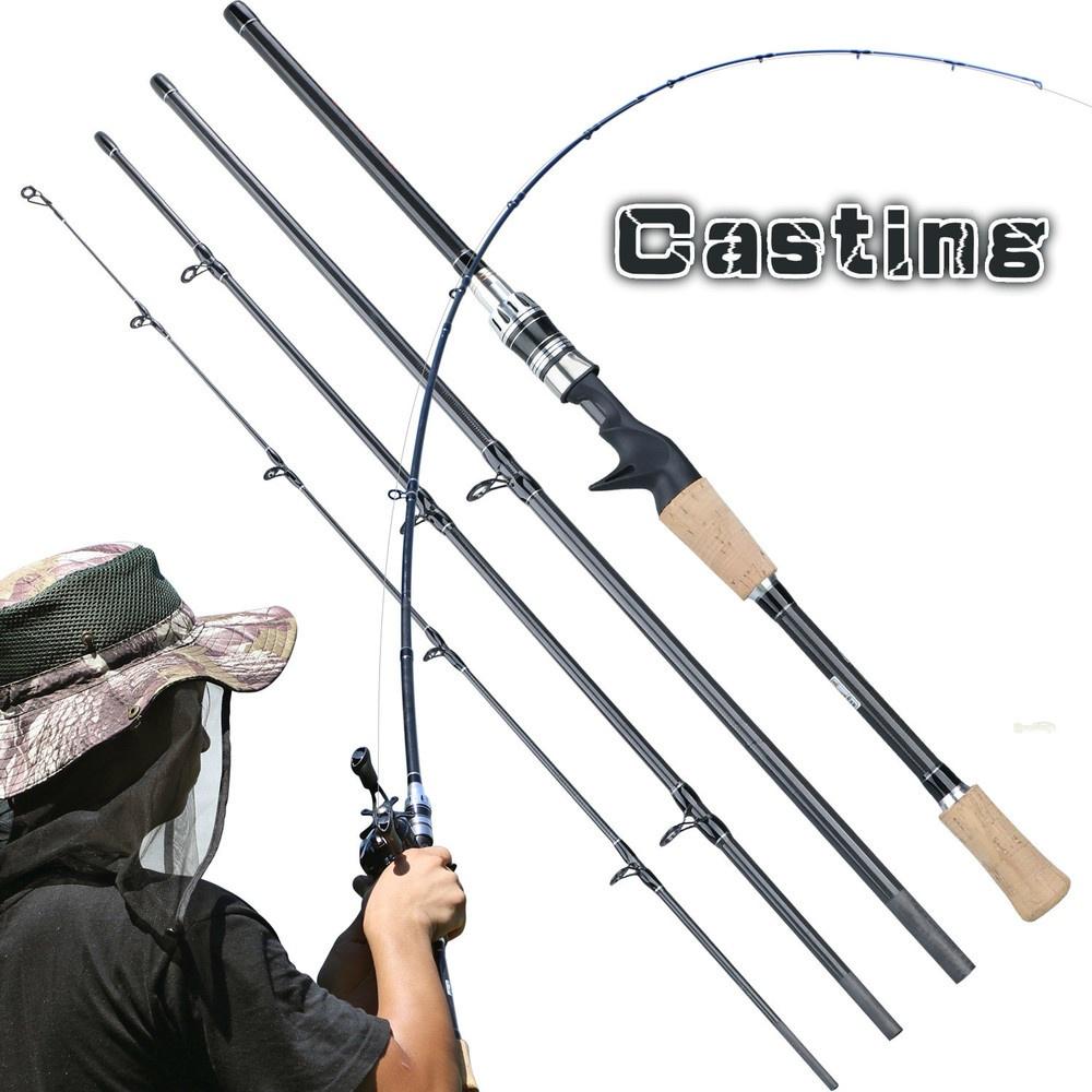 Travel Fishing Rod 2.1M Portable 4 Sections Fishing Pole Spinning