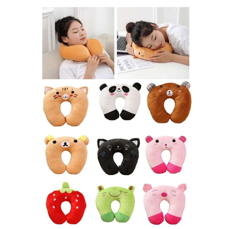 Breathable Travel U Shape Neck Pillow Lightweight Compacts Cartoon Animal Cushion For Airplanes Car And Office Comfort
