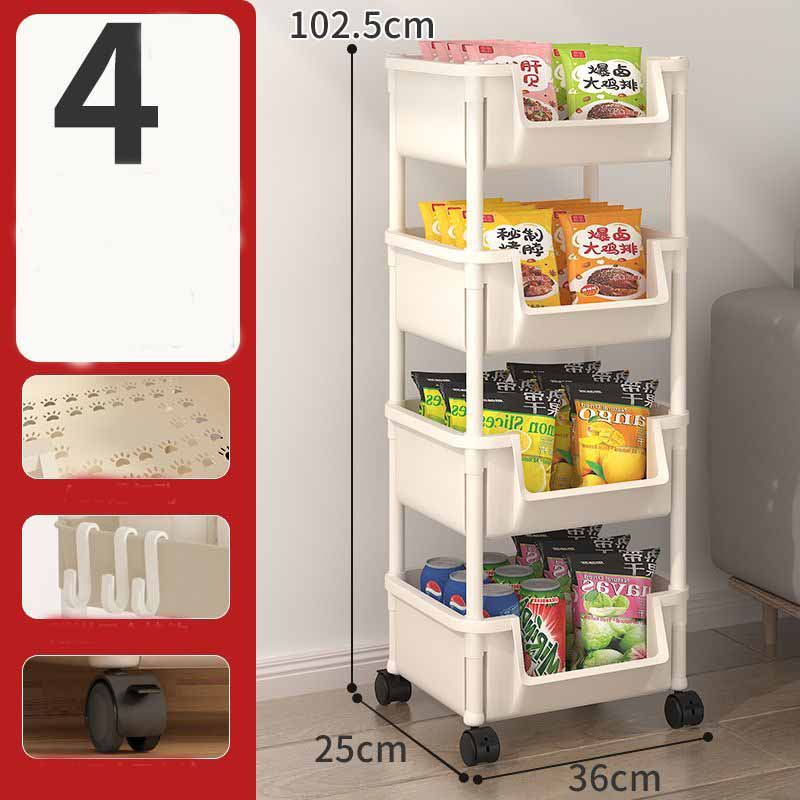 

3/4-слойная полка для хранения, пластиковая стойка для сушки, передвижные межпространственные стеллажи для хранения, космическая полка с роликовым кухонным органайзером 4 layers