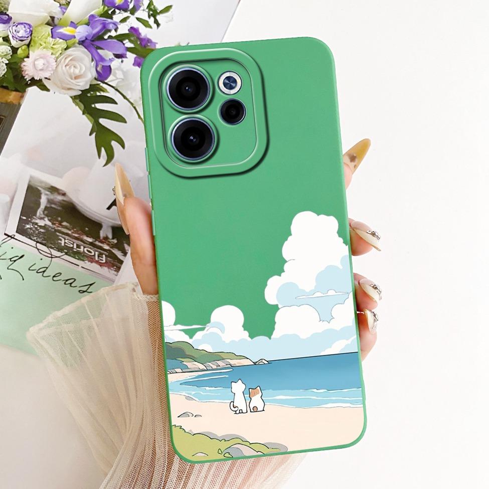 For Oppo CPH2801 Phone Case For Oppo Reno 15F Casing Silicone Luxury Fashion Flowers Kawaii Cute Painted Cover For Oppo Reno15 F
