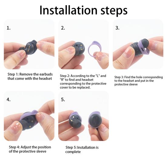 5 Pairs Headphones Cover Wear-resistant Shockproof Silicone Earbud Protective Case SAMSUNG Buds FE