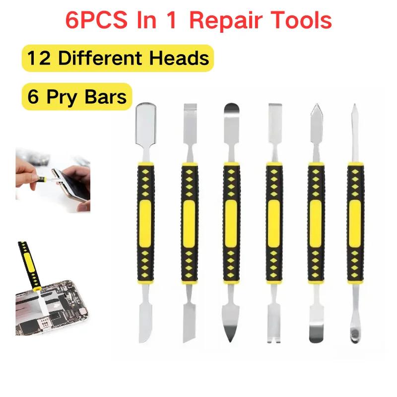 6 In 1 Pry Bars Repair Tools Hardened Claw Nail Double-Head Disassembly Battery Screen Frame Flat Pry Bar For Mobile Phone PC