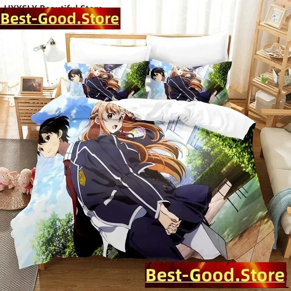 Fashion Sword Art Online Bedding Set 3D  Polyester Quilt Cover Pillowcases Queen King For Kids Gift  Duvet Cover Sets