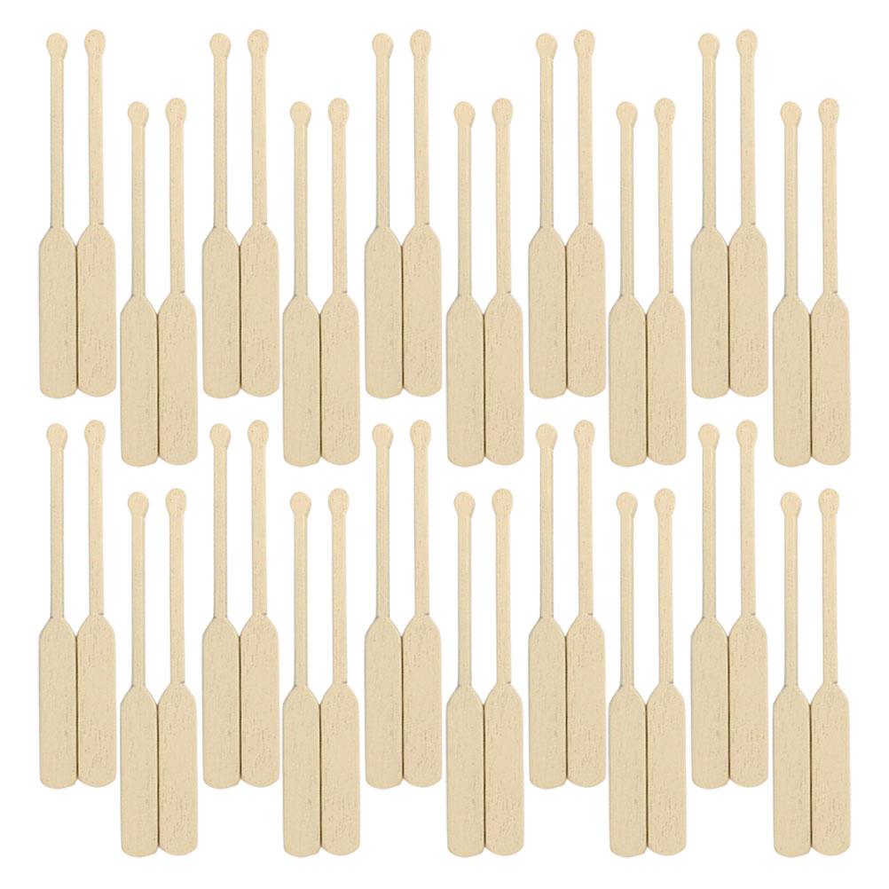 24 Paar Boot Kano Peddel Roer Strand Micro Landschap Mini Speelgoed Tuinhuis Accessoires Hout Decor Baby