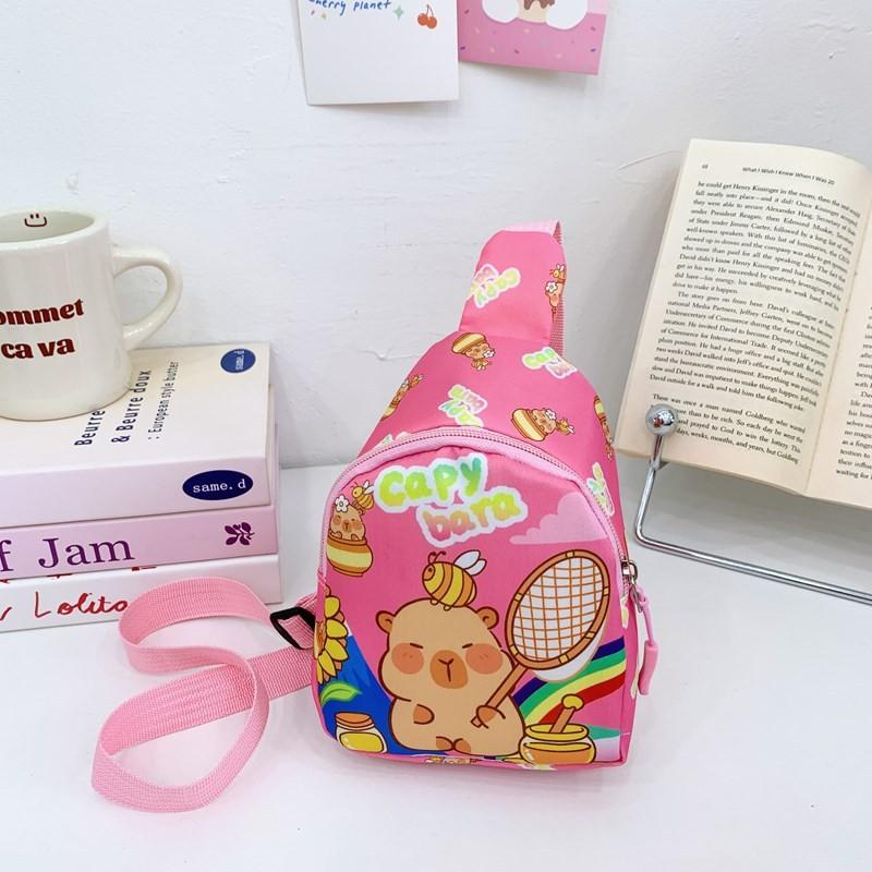Childrens Capybara Cute Pattern Single Shoulder Crossbody Chest Bag Gift Kids