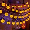 Halloween LED Pumpkin, Ghost & Bat Decorative String Lights for Courtyard Party - Colorful Atmosphere Lights