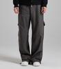 Beoteunseoul Multi-Pocket Wide Strap Cotton Pants (Dark Gray)
