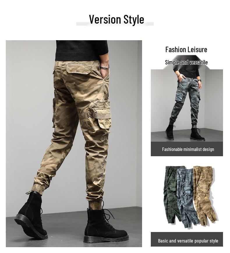 2025 Men's Trendy Cargo Cuffed Harem Pants - Versatile High Street Youth Sports & Leisure Trousers