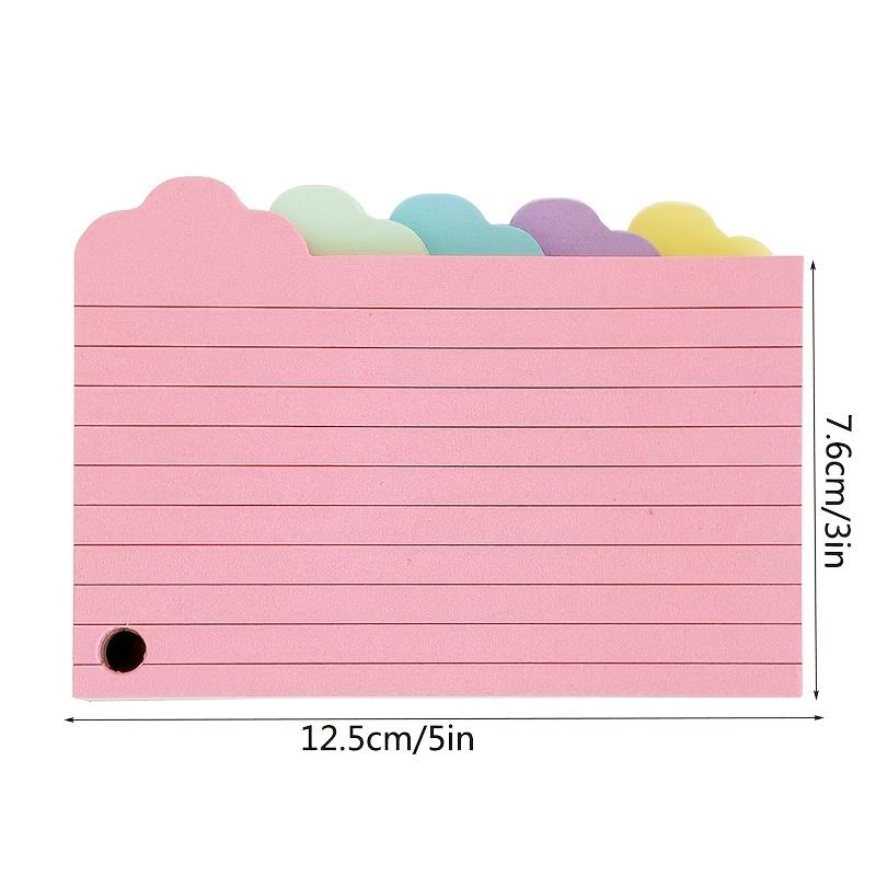 125 PCS Tabbed Index Cards, Colorful 3 x 5 Inch Flash Card Dividers Cards Ruled Notecards with 2 rings for Learning Note Taking To Do List