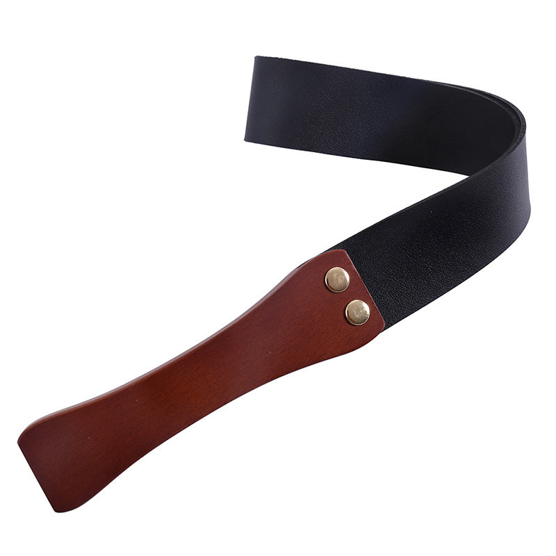 Handle Female Training Tool Butt Beating Horsewhip Pu Leather Racket Red Black Belts