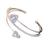 Exquisite Zircon Flower Multi-layer Open Bangle - Elegant Japanese and Korean Inspired Women's Jewelry