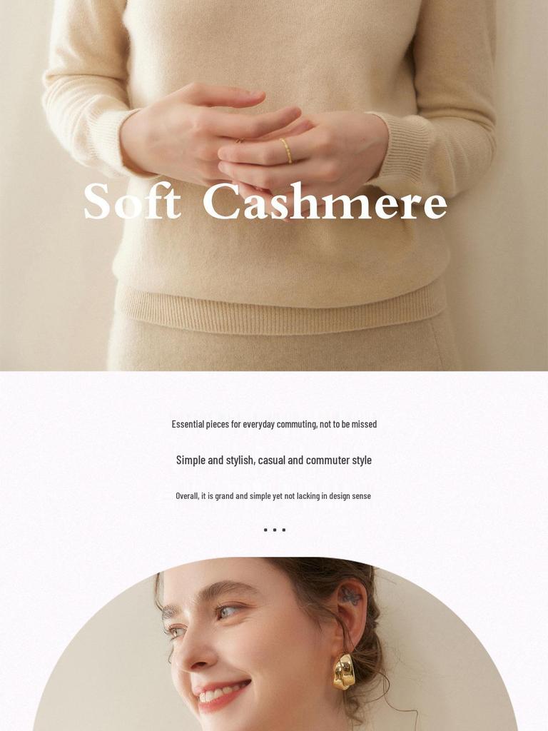 Women's Soft Lamb Cashmere Sweater: Versatile, Loose-Fit Base Layer for Autumn and Winter 