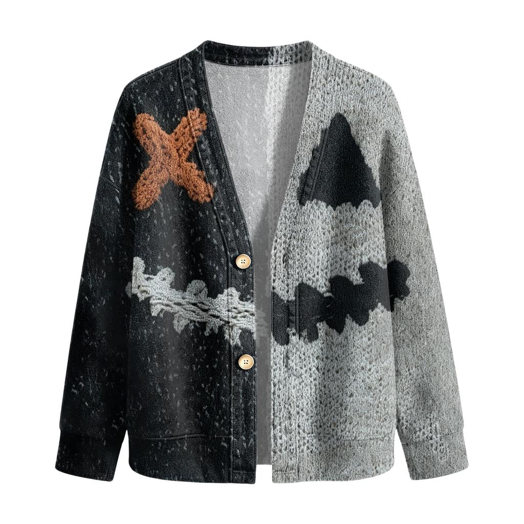 Women's Casual Button-Up Printed Jacket for Halloween Festival