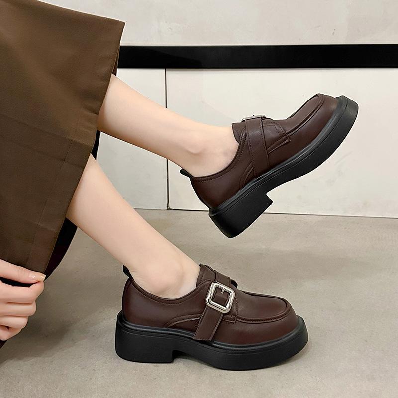 High-end Small Leather Shoes Women's New Spring Platform Loafers Lightweight Mary Jane Single Shoes
