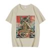 Kawaii Cat Ramen Anime T Shirt Men Women Oversized 100% Cotton Hot Sale Short Sleeve Summer Print  FASHION Unisex Plus Size Tops