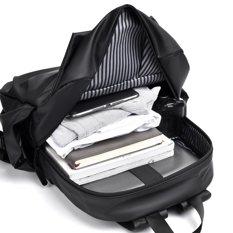 Stylish Black Casual Daypack with Adjustable Shoulder Straps, Large Capacity, for School, Travel, Commuting, Backpack for School