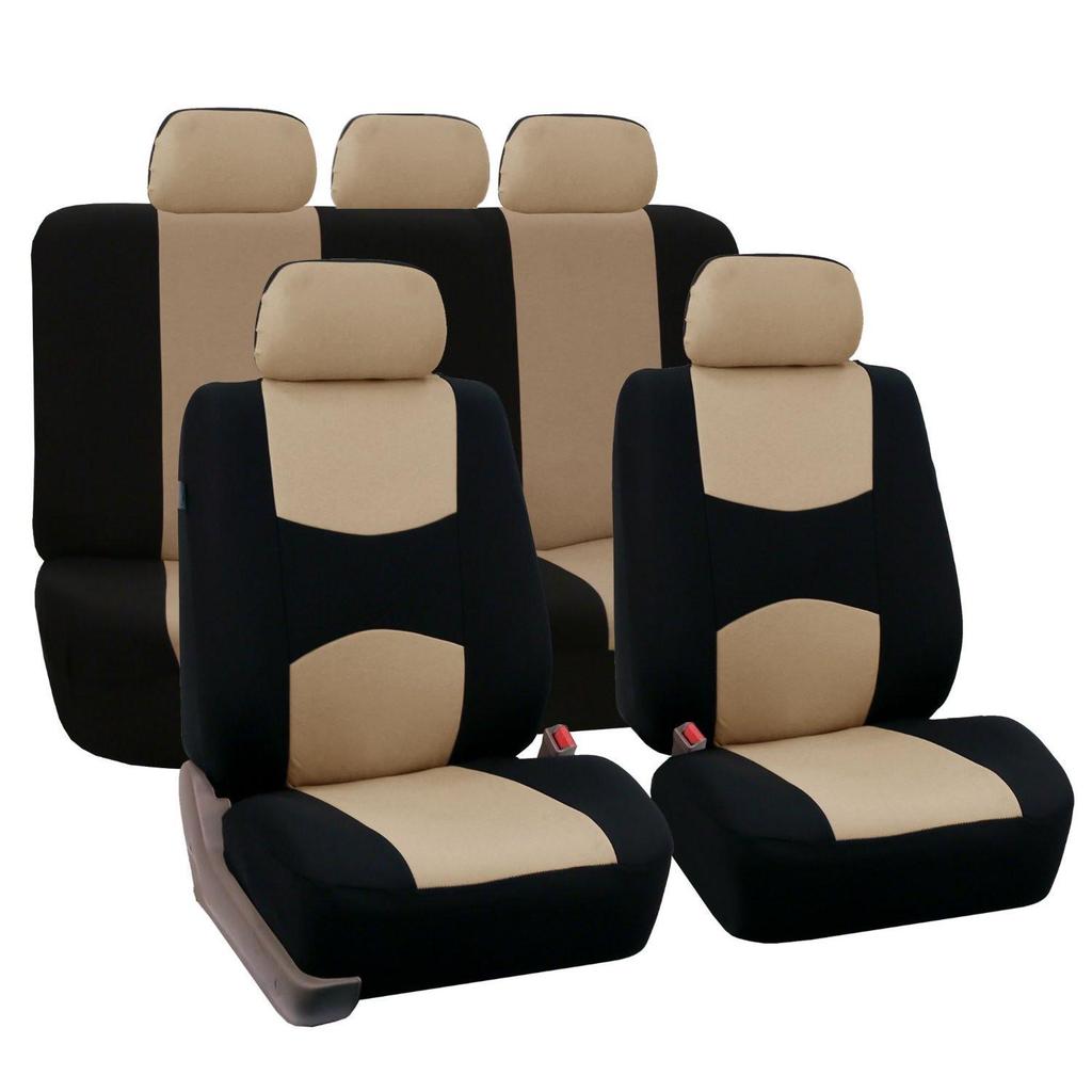 Universal Flat Cloth Car Seat Cover Set for 5 Seats - 9 Pieces, Suitable for Middle East, Europe, and America