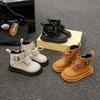 Children's British Style Versatile Martin Boots 2025 Summer New Girls Single Leather Boots Boys Non-slip Fashion Boots