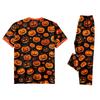 Family Matching Halloween Pajama Set with Short Sleeve Top and Pants for Parents and Kids