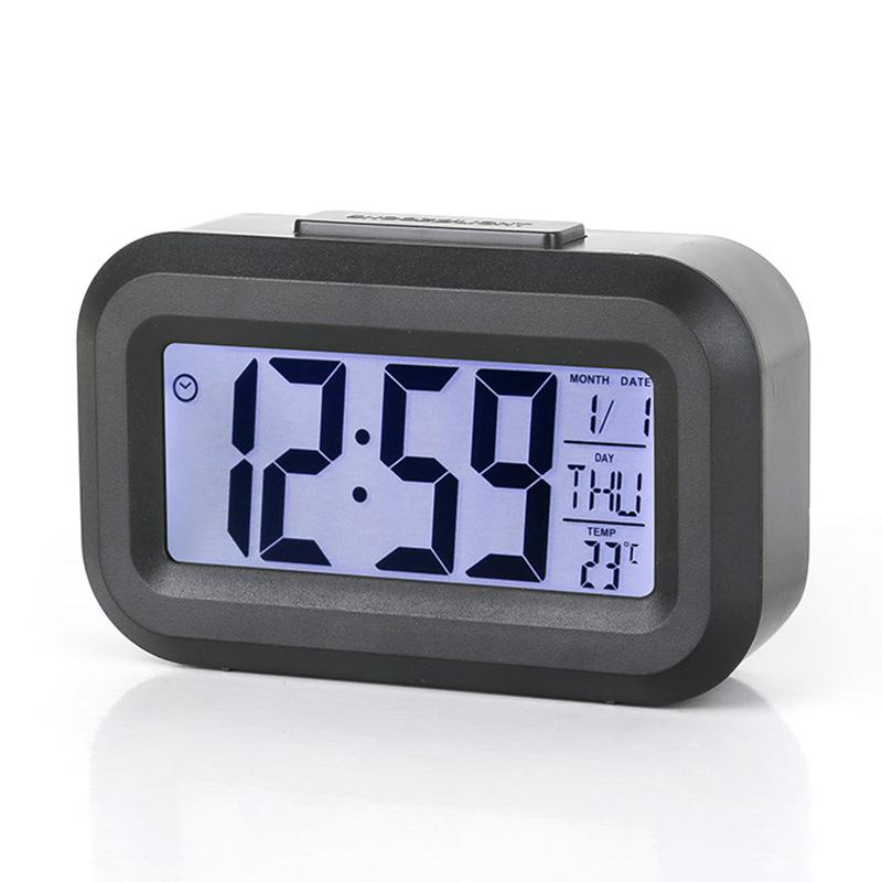 Multifunctional Digital Alarm Clock Electronic Digital Alarm Screen Desktop Clock Date Temperature Display With Night Lighting