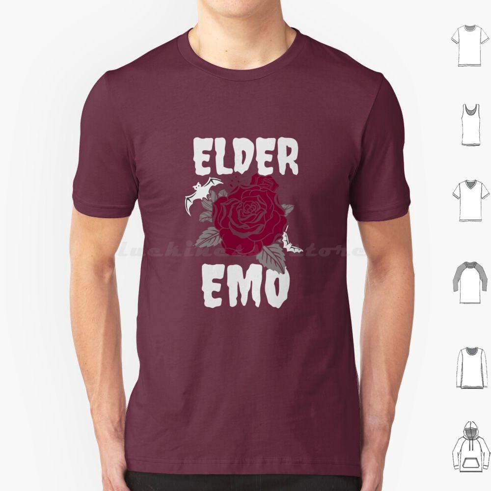 Elder Emo T Shirt 6xl Cotton Cool Tee Elder Emo Emo Goth Elder Skull Pop Punk Emo Band Still Emo Funny Elder Emo Punk Black