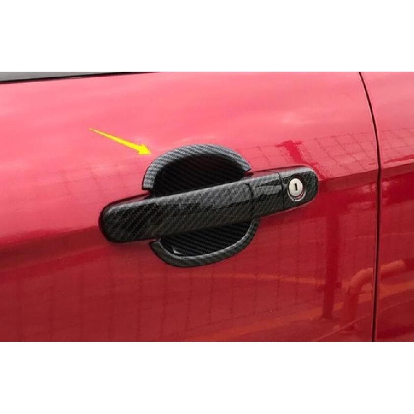 Carbon Fiber 4PCS Exterior Outside Door Bowl For Ford Focus 2012-2018 Cover Trim