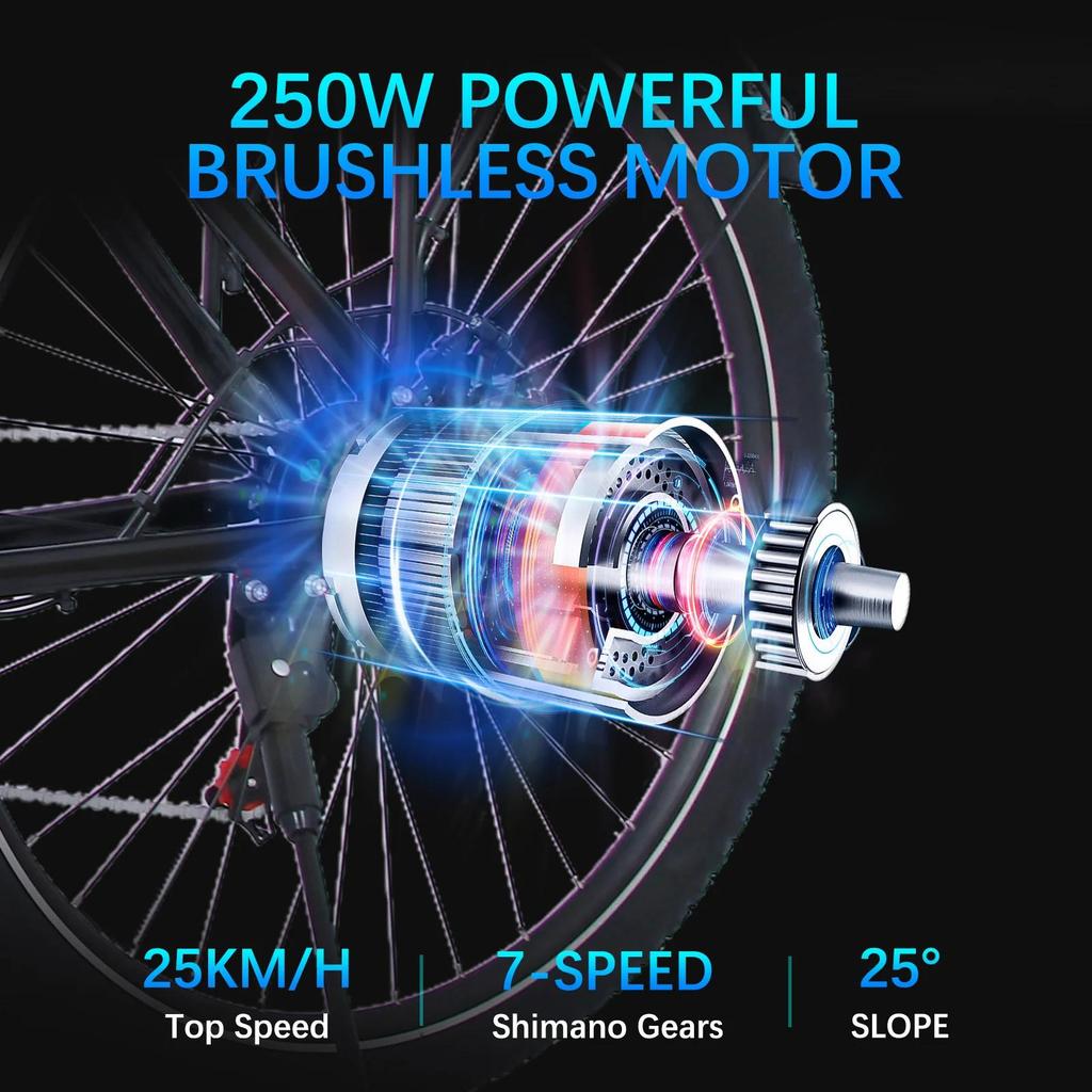 Commuter Ebike Colorway BK27 250W 36V 15Ah Battery 28inch