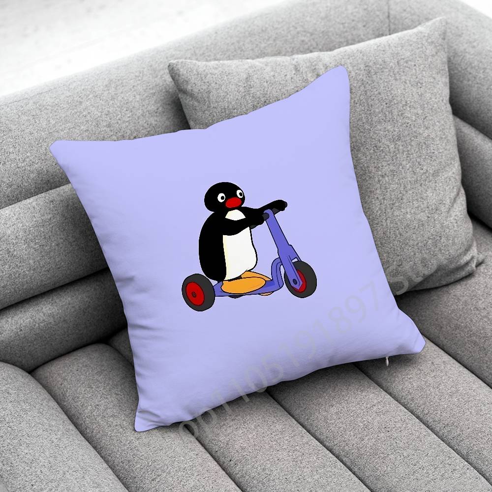 Penguin P-Pingu Funny Throw Pillow Case For 50X50Cm 40X40Cm 55X55Cm 45X45Cm 30X30Cm Square Bedroom Pillowcase Cover