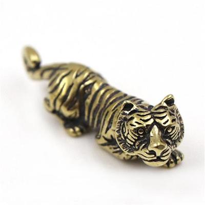 2 Stück 3D Mini-Tiger Guss Tierfigur Retro-Stil Metallskulptur Haus Büro Raum Schreibtisch Dekoration Ornamente Geschenk