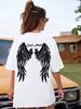 2026Hip Hop TShirt Dark Angel Wing Hot Sale Graphic Printed TShirts Hip Hop Street Tshirt Casual Loose Short Sleeves Unisex