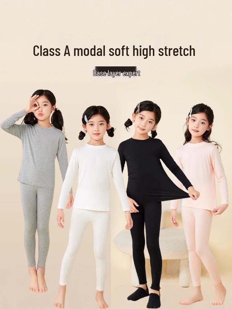 Modal-Schlafanzug und Loungewear-Set für Kinder für Frühling/Herbst - Leichtes Klimaanlagen-Anzug für ältere Kinder