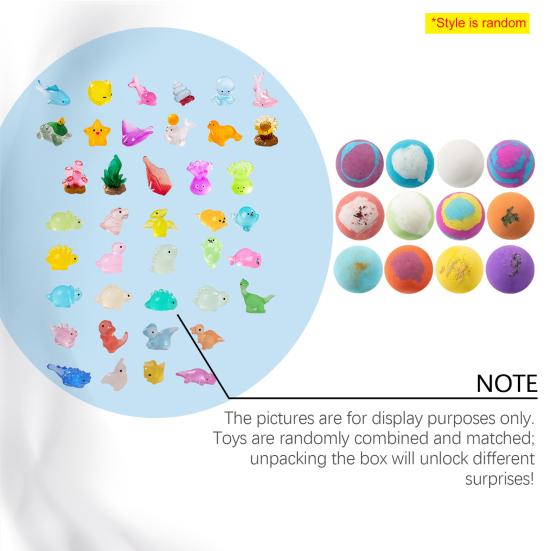 12Pcs Bath Bombs Set with Toy Fizzy Spa Ball for Kids Adults Moisturizing Skin-Softening Portable Travel Relaxation Kit for Beach Pool Home