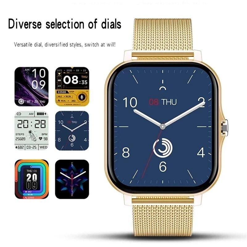 Nuovo Braccialetto Smart Watch Pedometro Monitoraggio Frequenza Cardiaca Chiamata Bluetooth Schermo Touch 1,69 pollici Smart Watch Per Uomo Donna Orologio